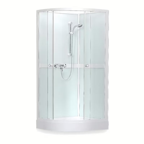 Roth Project čtvrtkruhový sprchový box 80x80 cm s bílými profily a čirým sklem