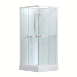 Sprchový box Roth Project 80x80 cm s bílými profily, čirým sklem a posuvnými dveřmi