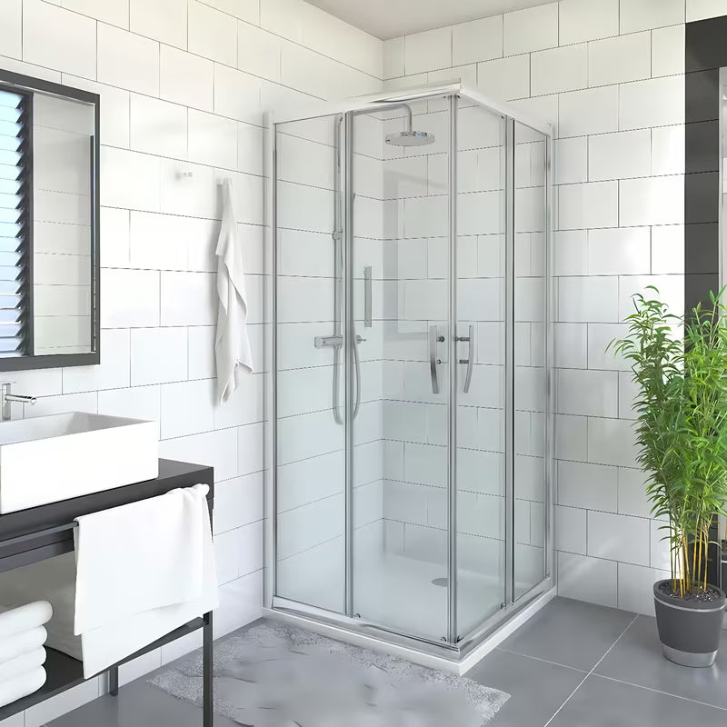 Levé posuvné sprchové dveře Roth Proxima Line 90 cm v lesklém chromu s čirým sklem