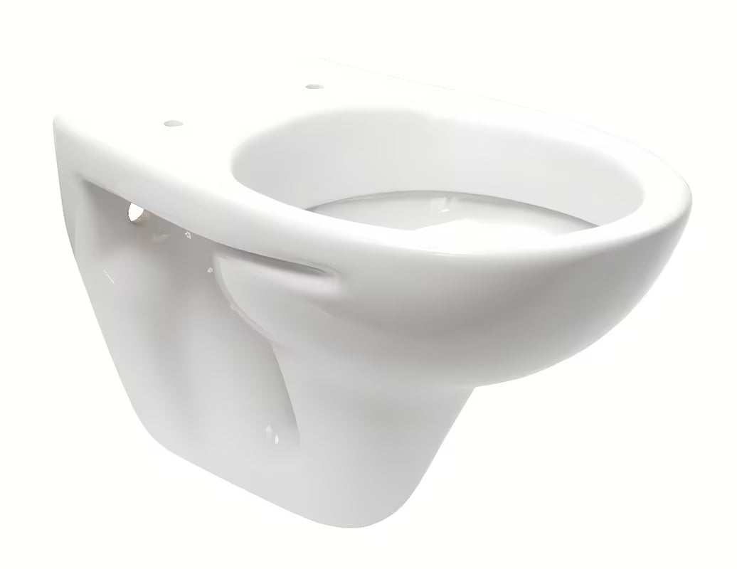 Bílé závěsné WC S-Line Pro z lesklé keramiky se zadním odpadem