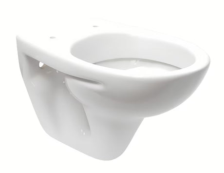 Bílé závěsné WC S-Line Pro z lesklé keramiky se zadním odpadem