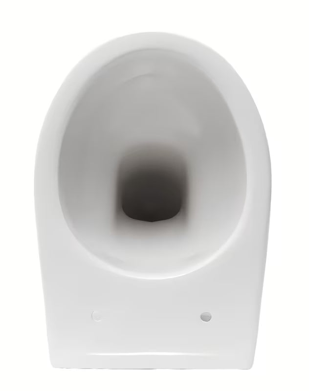 Bílé závěsné WC S-Line Pro z lesklé keramiky se zadním odpadem