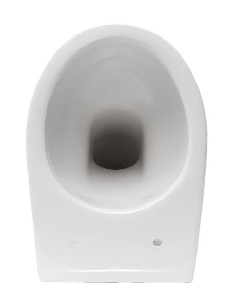 Bílé závěsné WC S-Line Pro z lesklé keramiky se zadním odpadem