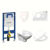 Závěsný WC set S-Line Pro s modulem Geberit Duofix, sedátkem URBAN a bílým tlačítkem Sigma 01