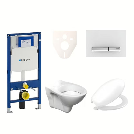 Závěsný WC set S-Line Pro s modulem Geberit Duofix, tlačítkem Sigma 50 a sedátkem URBAN