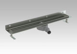 Nerezový sprchový žlab S-Line Klasik 75 cm s roštem pro montáž ke zdi v lesklém provedení.