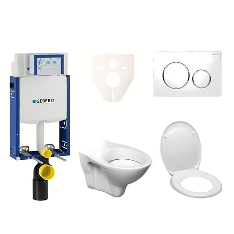 Závěsný WC set S-Line Pro s modulem Geberit Kombifix, tlačítkem Sigma 20 a WC sedátkem