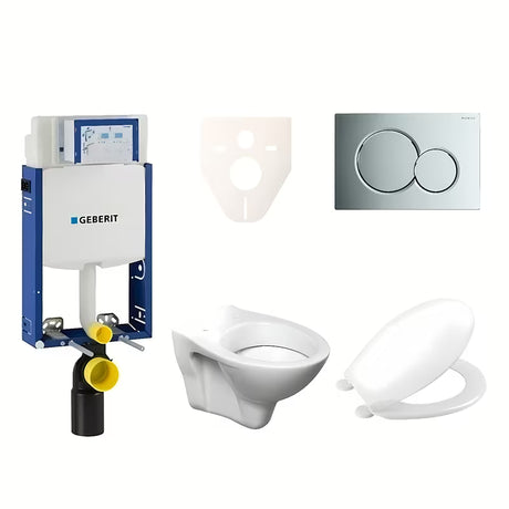 Závěsný WC set S-Line Pro s modulem Geberit Kombifix, sedátkem URBAN a tlačítkem Sigma 01 v chrom lesku