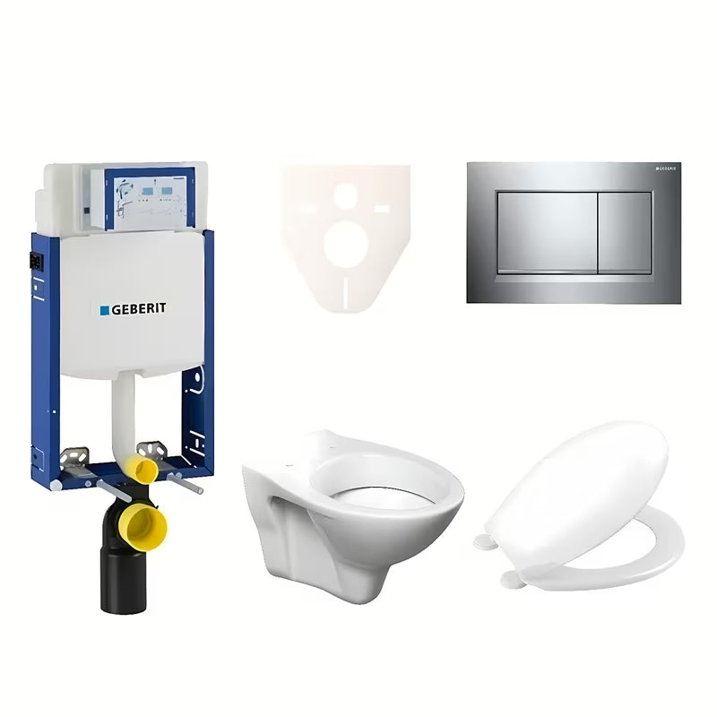 Závěsný WC set S-Line Pro s modulem Geberit Kombifix, tlačítkem Sigma 30 a sedátkem URBAN