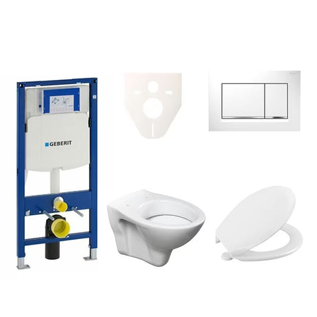 Závěsný WC set S-Line Pro s modulem Geberit Duofix, tlačítkem Sigma 30 a sedátkem URBAN.
