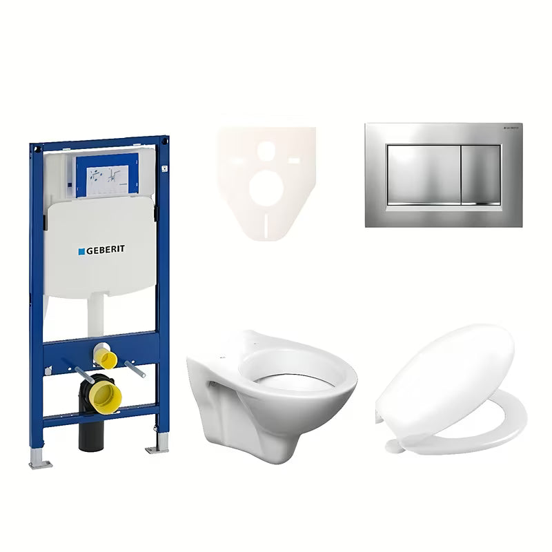 Závěsný WC set S-Line Pro s modulem Geberit Duofix, tlačítkem Sigma 30 a sedátkem URBAN.