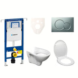 Závěsný WC set S-Line Pro s modulem Geberit Duofix, tlačítkem Sigma 01 a WC sedátkem