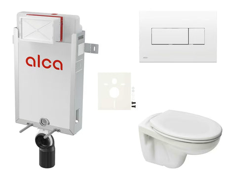 Závěsný WC set S-Line Pro s modulem k zazdění a nádržkou Alca v minimalistickém provedení
