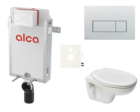 Závěsný WC set S-Line Pro s modulem k zazdění, nádržkou Alca a sedátkem z Duroplastu