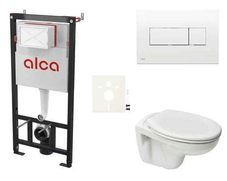 Závěsný WC set S-Line Pro s podomítkovým modulem, nádržkou a sedátkem pro moderní koupelnu.