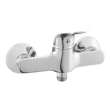 Nástěnná páková sprchová baterie S-Line Pro v lesklém chromu s moderním zaobleným designem.