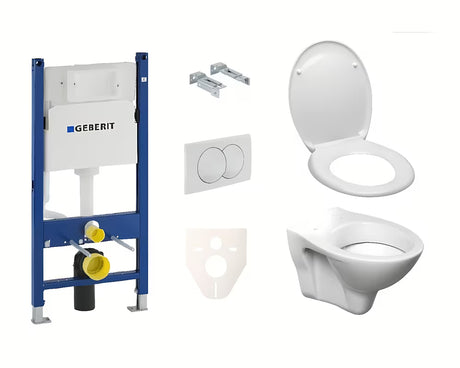 Závěsný WC set S-line Pro s modulem Geberit Duofix, tlačítkem Delta 20 a sedátkem
