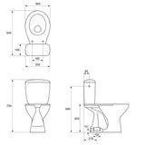 Stojící WC kombi S-Line Pro v bílé barvě s hlubokým splachováním a duálním splachováním 3/6 l