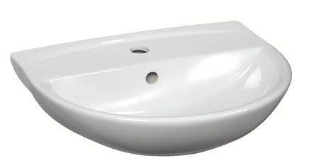 Bílé závěsné umyvadlo S-Line Pro s přepadem a otvorem pro baterii uprostřed