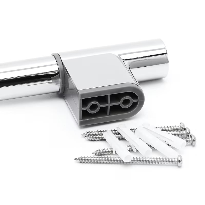 Sprchový set S-Line Chrome s 3-funkční ruční sprchou a nastavitelným držákem na sprchové tyči.