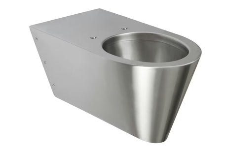 Nerezové závěsné WC Sanela Supersteel pro handicapované v antivandalovém provedení s matným povrchem.