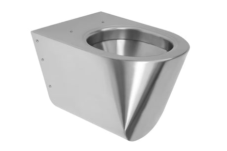 Závěsné nerezové WC Sanela Supersteel s matným povrchem v antivandalovém provedení