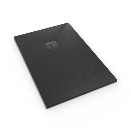 Černá obdélníková sprchová vanička SAT Alek 120x80 cm z litého mramoru s nízkou výškou