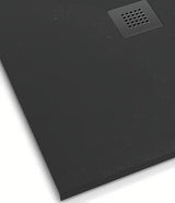 Černá obdélníková sprchová vanička SAT Alek 120x80 cm z litého mramoru s nízkou výškou