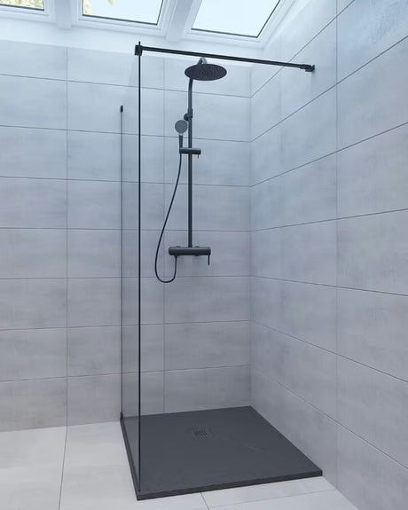 Černá obdélníková sprchová vanička SAT Alek 120x90 cm z litého mramoru s nízkou výškou