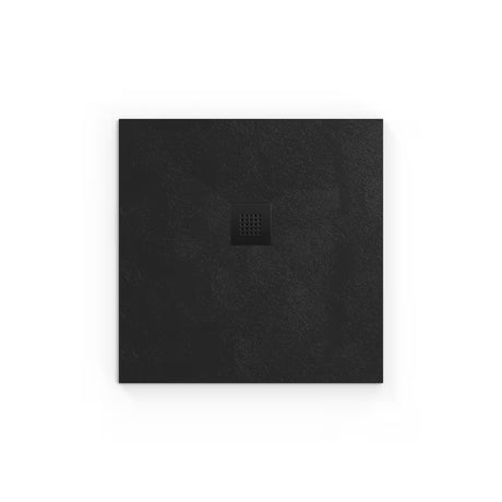 Černá čtvercová sprchová vanička SAT Alek 80x80 cm z litého mramoru s nízkou výškou