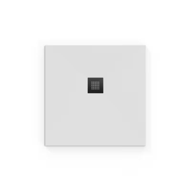 Bílá čtvercová sprchová vanička SAT Alek 90x90 cm z litého mramoru s nízkým profilem