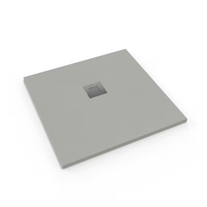 Čtvercová sprchová vanička SAT Alek 90x90 cm z litého mramoru v barvě gris