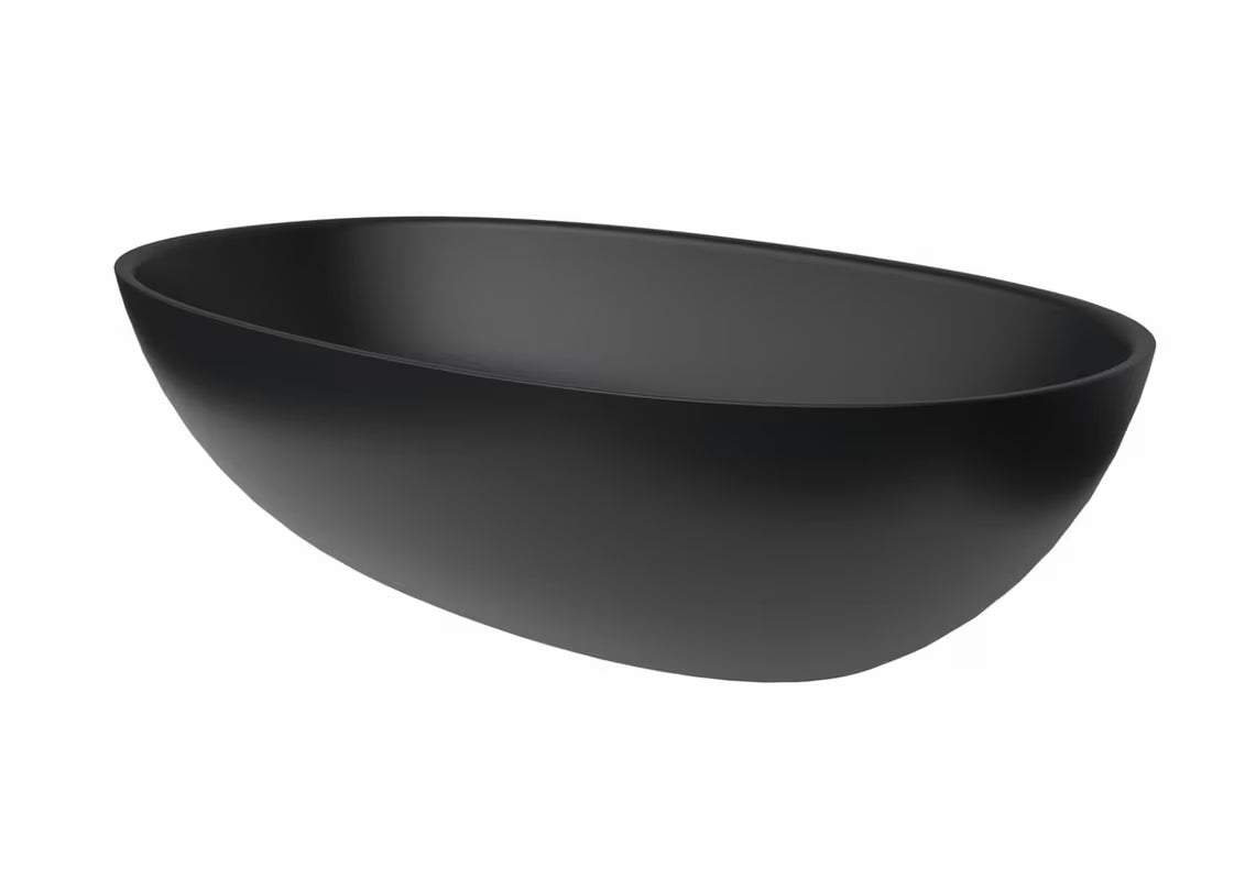 Črn umivalnik na ploščo SAT Aula iz litega marmorja, 60x36 cm
