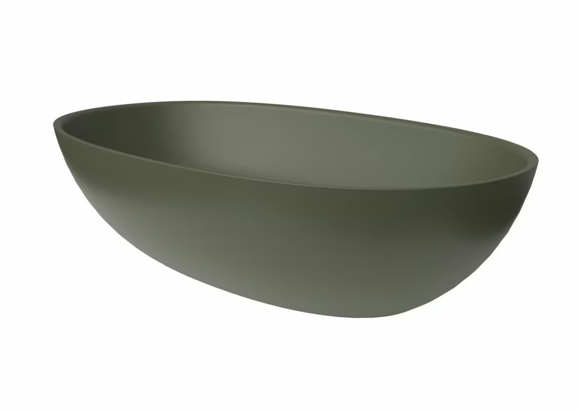 Zelené umyvadlo na desku SAT Aula 60x36 cm z litého mramoru bez přepadu