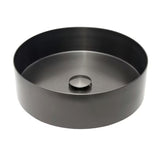 Kulaté umyvadlo na desku SAT Aurum z broušené nerezové oceli v barvě gun metal