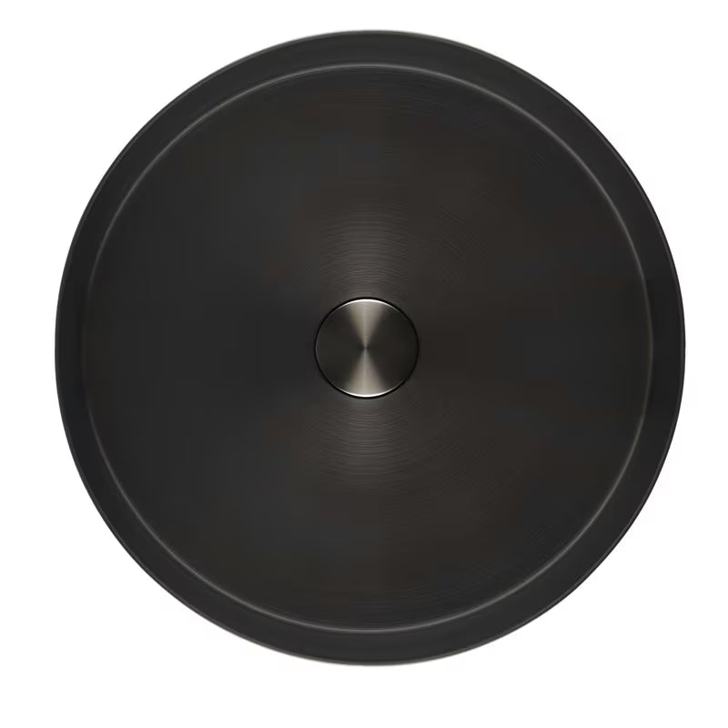 Kulaté umyvadlo na desku SAT Aurum z broušené nerezové oceli v barvě gun metal