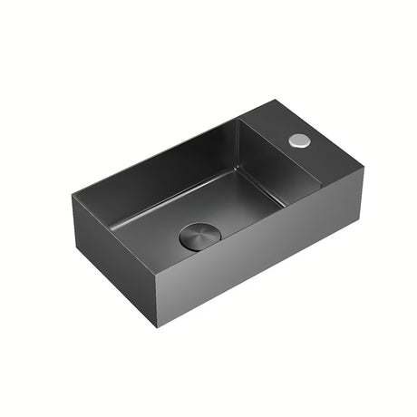 Závěsné nerezové umyvadlo SAT Aurum 40 x 22 cm v barvě gun metal