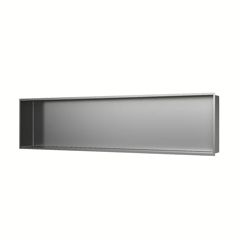 Koupelnový výklenek SAT Aurum z nerezové oceli v barvě broušené oceli s rámem