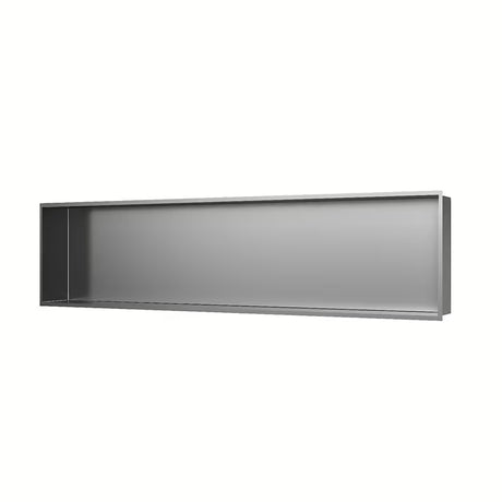 Koupelnový výklenek SAT Aurum z nerezové oceli v barvě broušené oceli s rámem