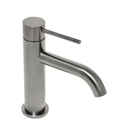 Páková stojánková umyvadlová baterie SAT Aurum v provedení broušený gun metal bez výpusti.