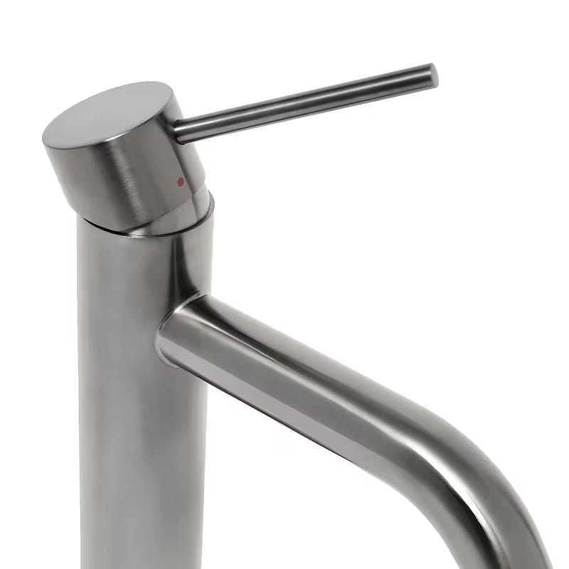 Jednoručna Baterija stojeća miješalica za umivaonik SAT Aurum u izvedbi brušeni gun metal bez odvoda.