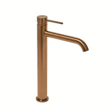 Vysoká páková umyvadlová baterie SAT Aurum v povrchu rose gold brushed s kulatým designem