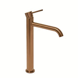 Vysoká páková umyvadlová baterie SAT Aurum v povrchu rose gold brushed s kulatým designem