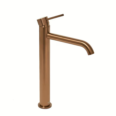 Vysoká páková umyvadlová baterie SAT Aurum v povrchu rose gold brushed s kulatým designem