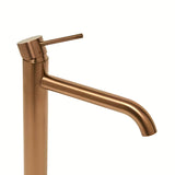 Vysoká páková umyvadlová baterie SAT Aurum v povrchu rose gold brushed s kulatým designem