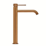 Vysoká páková umyvadlová baterie SAT Aurum v povrchu rose gold brushed s kulatým designem