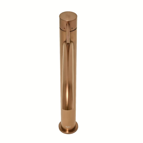 Vysoká páková umyvadlová baterie SAT Aurum v povrchu rose gold brushed s kulatým designem