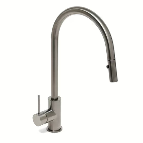 Dřezová baterie SAT Aurum s vytahovací sprškou v provedení broušený gun metal