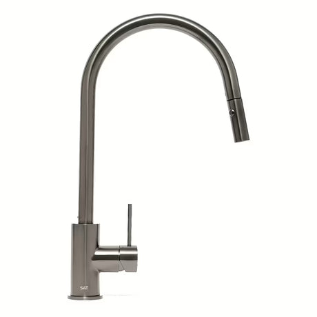 Dřezová baterie SAT Aurum s vytahovací sprškou v provedení broušený gun metal