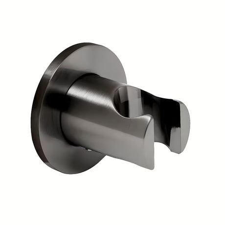 Pevný držák sprchy SAT Aurum s kulatým designem v provedení broušený gun metal.